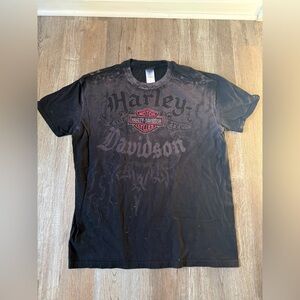 VTG 2011 Harley Davidson Boston MA Graphic T-shirt Blsck Gray Rare Size L XL